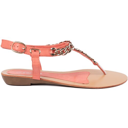 Shelvt Coral flip-flop sandals with chain Slike
