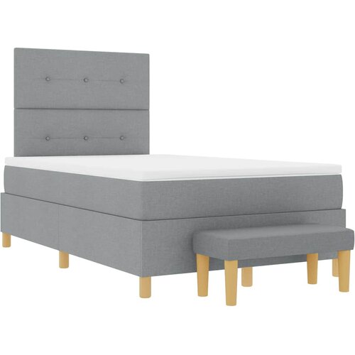  Krevet s opruga kutije Svijetlo siva 120 x 200 cm tkanina Slike