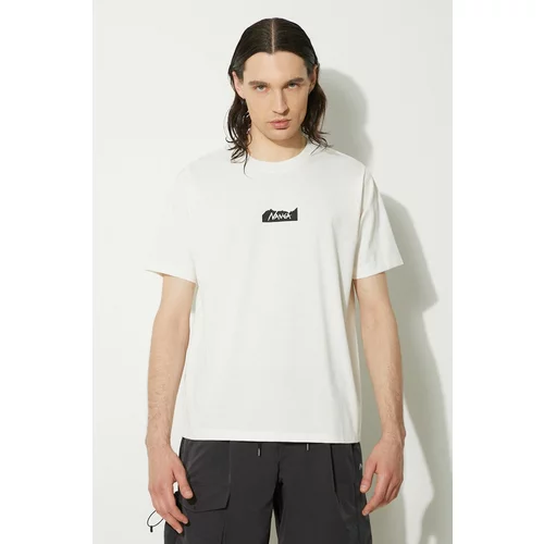 Nanga Majica kratkih rukava Eco Hybrid Mt Logo Tee za muškarce, boja: bijela, s tiskom, NW2211.1G208