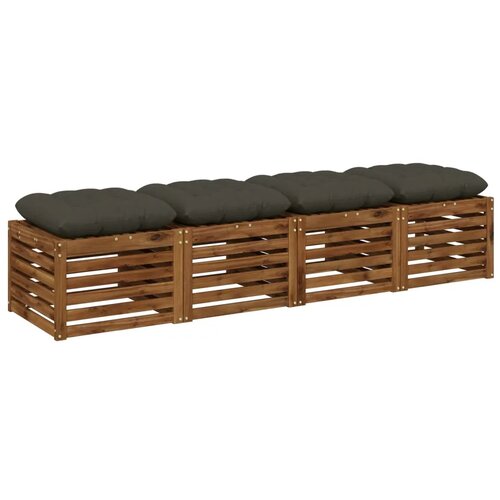  Jastučići za sjedenje VIANEN 4 kom. 100% poliester Antracit - Antracit 45 x 45 x 12 cm Slike