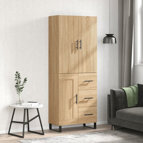 vidaXL Visoka komoda sonoma hrast 69,5x34x180 cm inženirski les Cene