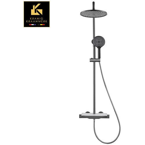 Kranig Kraanwerk Ekskluzivna pipa za prho | nadometna tuš garnitura | Prelomno oblikovanje | Elvira | Gunmetal Grey | Bela | Zlato | Chrome, (21732296) Cene