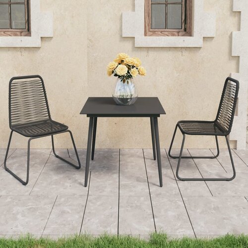  5-dijelni vrtni blagovaonski set od PVC ratana crni Crna Slike