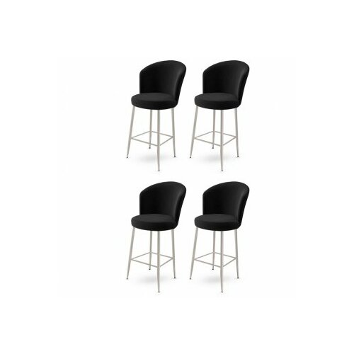HANAH HOME set 4 barske stolice alte black chrome Slike