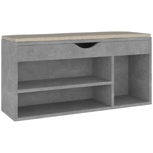 Maison Chic Klop za čevlje - Sedež za čevlje z blazino betonsko siva 104x30x49 cm inžen. les, (21777600) Cene