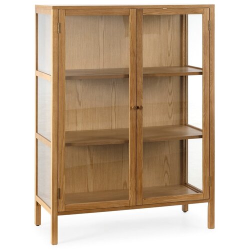 MOME Vitrina v hrastovem dekorju v naravni barvi 90x126x40 cm Ceci &amp;ndash; Slike