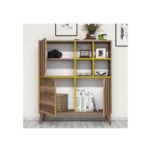 Hanah home Pulse Walnut Yellow komoda Slike