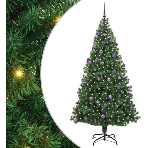 vidaXL Umestno božično drevo Zelena 210 cm PVC, jeklo in plastika, (5000066395) Cene