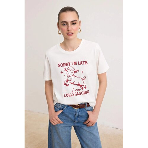 TRENDYOLMILLA Ženska majica TWOSS26TS00091, Bela Cene