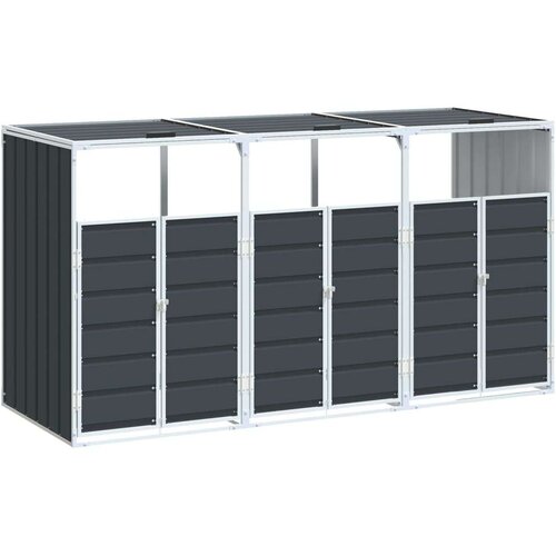 VidaXL spremi&amp;scaron;te za 2 kanta za otpad antracit 216x81x115 cm čelično Slike