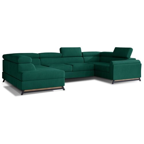 ELTAP Zelena baršunasti sklopiva/s prostorom za odlaganje kutna garnitura (s lijevim kutom/u obliku slova "U") Escada – Cijene