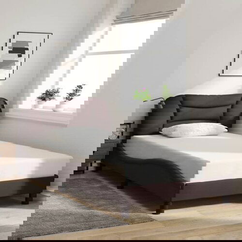Furnova Posteljni okvir brez vzmetnice temno rjav 100x200 cm blago, (21943002) Cene