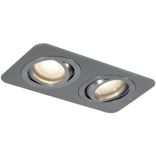 QAZQA Okrogla vgradna spot svetilka Gunmetal GU10 50mm vrtljiva in nagibna IP44 2-luči - Alberto Slike
