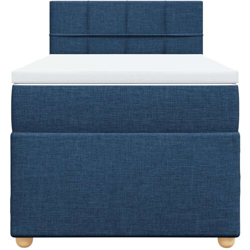 VidaXL Krevet s oprugama i madracem plavi 100 x 200 cm od tkanine Slike