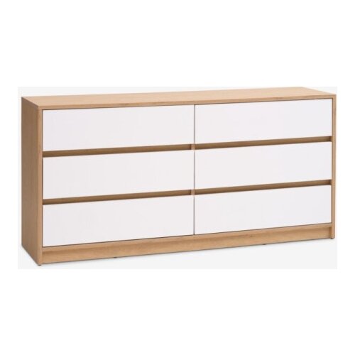  Komoda 3+3 biela/natur hrast Cene