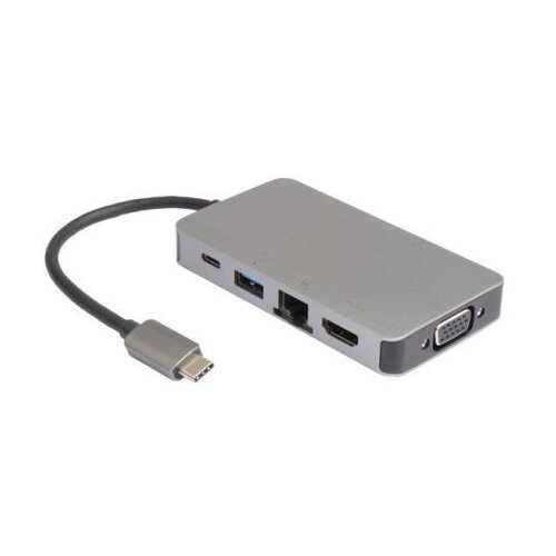 MicroConnect USB-C hub razdelilnik, 6-v-1 USB-C, 2x USB3.0 A, RJ45, HDMI, VGA Slike