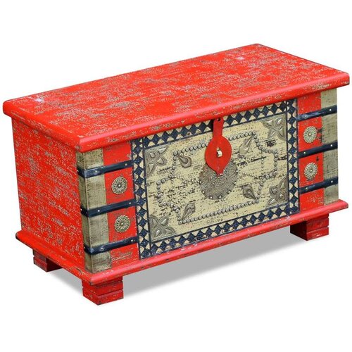 VidaXL &amp;scaron;krinja za pohranu crvena mango drvo 80x40x45 cm Slike