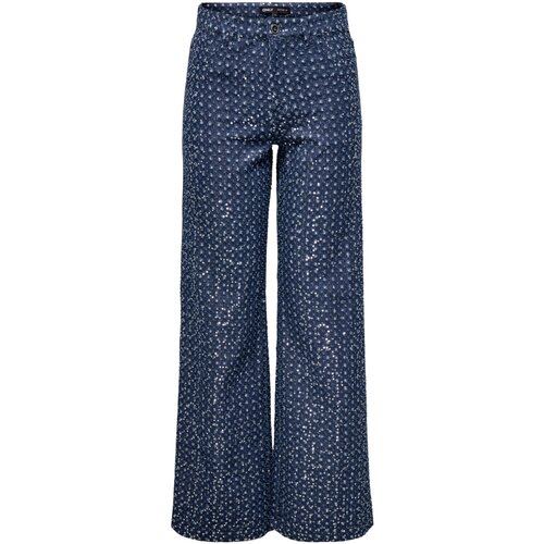 Only Jeans straight Onlevita Shimmer Pants Otw 15362397 Modra Slike