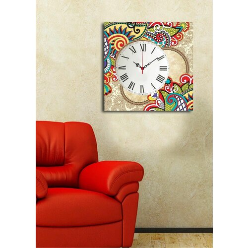 Wallity 4545CS-44 multicolor decorative canvas wall clock Slike