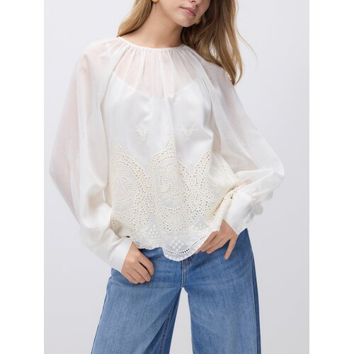 Reserved Bluza s liocelom - krem Cene