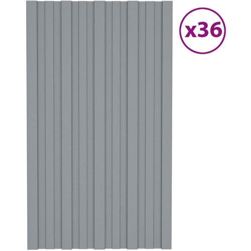 vidaXL Krovni paneli 36 kom od pocinčanog čelika srebrni 80 x 45 cm Cijene