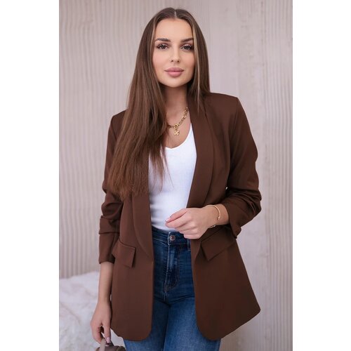 Kesi Włoski Włoski Elegant jacket with lapels chocolate Cijene