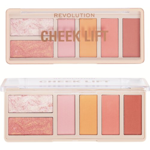 Makeup Revolution Cheek Lift Paleta rumenila i hajlajtera, Pink Energy, 10.8 g Slike