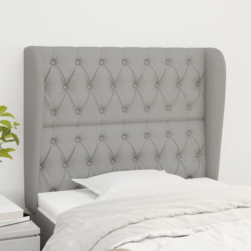  Uzglavlje s u&scaron;ima svjetlosivo 103x23x118/128 cm od tkanine Cijene