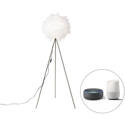 QAZQA Pametna romantična stoječa svetilka bela vključno z Wifi A60 - Feather Cene