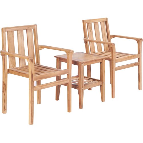  3-dijelni bistro set od masivne tikovine Cene