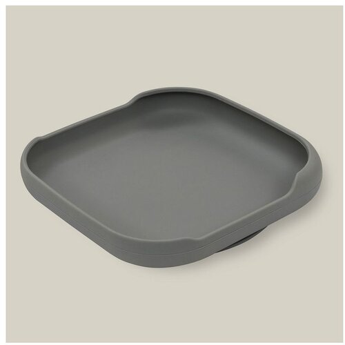 Interbaby silikonski tanjur s vakuumskom podlogom Petrol Grey Slike
