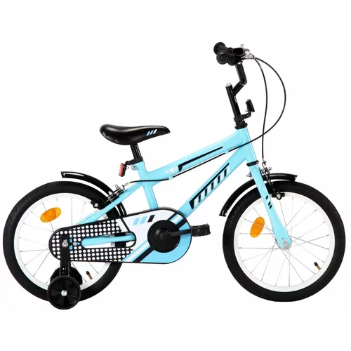 vidaXL Dječji bicikl 16 inča crno-plavi