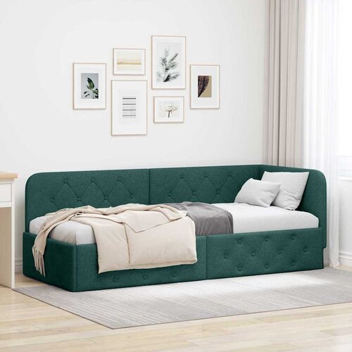 Kutni okvir kreveta Tamnozelena 80 x 200 cm tkanina Cijene