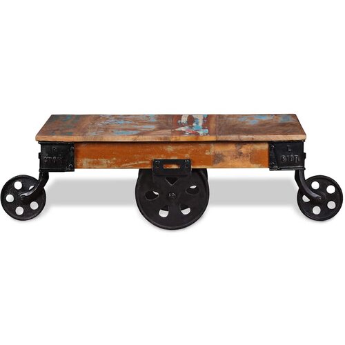 Stolić za kavu od obnovljenog drva 90 x 45 x 35 cm Slike