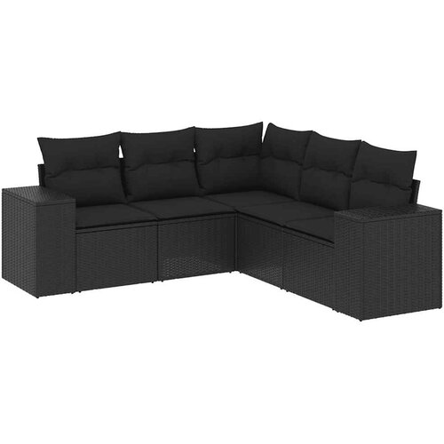  5-dijelna vrtna garnitura od poliratana s jastucima crna 83 x 62 x 69 cm Slike