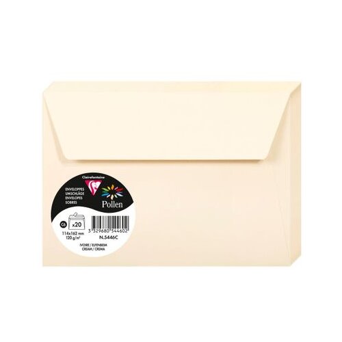 Clairefontaine kuverte Pollen 114x162mm 120gr cream 1/20 Cene