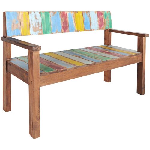 VidaXL klupa od masivnog obnovljenog drva 115 cm Slike