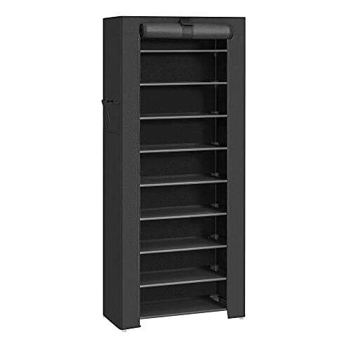 Songmics 10-nadstropno stojalo iz blaga, organizator za čevlje, velika prostornina, enostavna montaža, odporen proti prahu, 58 x 28 x 160 cm, črna RXJ10H, (21389236) Cene