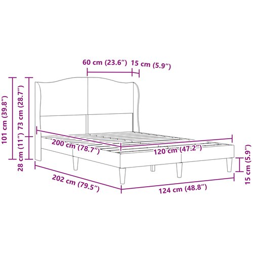  Krevetna konstrukcija Tamnosiva 120 x 200 cm Bar&amp;scaron;un Slike