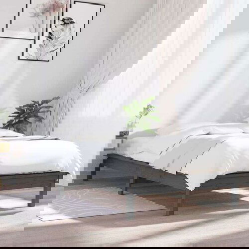  Posteljni okvir siv 90x190 cm trdna borovina 3FT, (20647564) Slike
