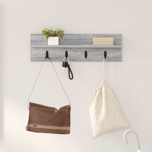  Vje&scaron;alica za kapute na zidu Zidne Siva Sonoma 60 x 10,5 x 18 cm Cijene