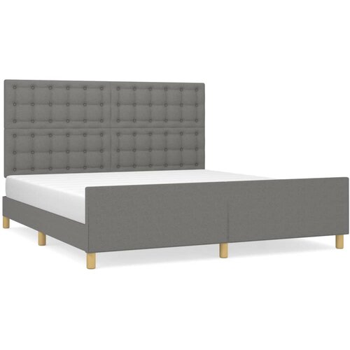 Maison Chic Posteljni okvir - Dvoposteljna postelja - Zakonska postelja brez vzmetnice temno siv 160x200 cm blago-J4373, (21768998) Slike