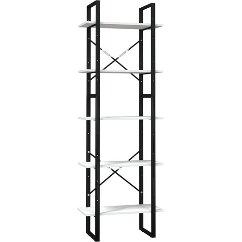  za knjige 5 razina bijeli 60x30x175 cm masivna borovina Slike