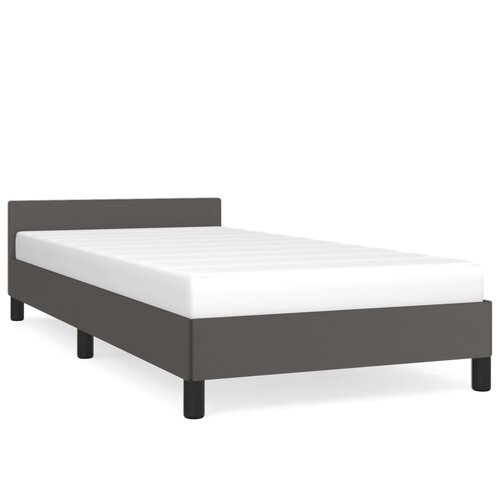 vidaXL Posteljni okvir z vzglavjem siv 100x200 cm umetno usnje, (20788274) Cene