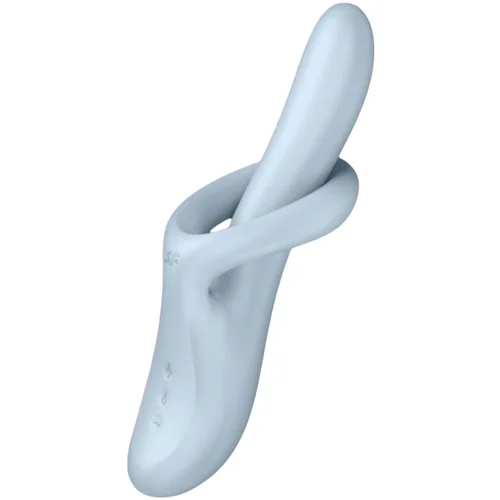 Satisfyer Heat Flex 4 - vibrator z grelnim nastavkom in s stimulatorjem za klitoris (srebrn)