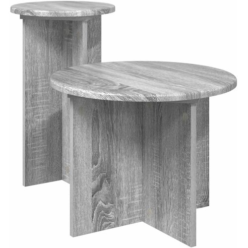  Set pomoćnih stolića 2 pcs Siva sonoma Konstruirano drvo Cene