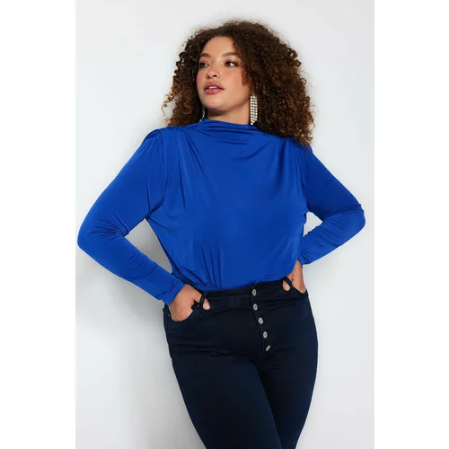 Trendyol Curve Plus Size Bodysuit - Blue - Slim fit