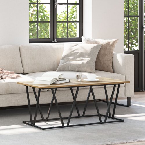 vidaXL Stolić za kavu Artisan Hrast 100x50x40 cm Kombinacija drva i metala Cijene