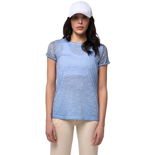 Leone 1947 Majice s kratkimi rokavi Woman T-Shirt Short Sleeves Lace Modra Cene
