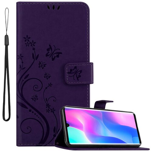 Cadorabo Xiaomi Mi NOTE 10 LITE in klasična temno modra - ovitek v cvetličnem dizajnu z magnetnim zapiranjem, stoječo funkcijo in režami za kartice, (20860240) Cene